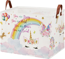 Unicorn Gift Bag Pink Kids Laundry Basket Rainbow Cloud Unicorn Nursery Decor La