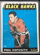 1965-66 TOPPS PHIL ESPOSITO ROOKIE CARD #116. rookie card picture