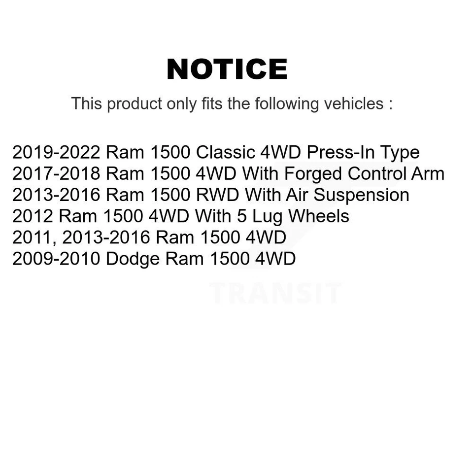 Juego de rótulas inferiores brazos de control superiores delanteros para Dodge Ram 1500 4x4 5 tacos Foto 2 de 4