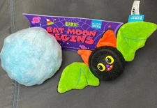 New Bark Box “ Bat Moon Begins “ 2 Pc. Dog Toy Halloween Bat & Moon Fall