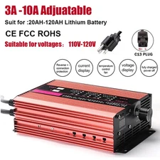 48/60/72V Lithium Battery Charge 3A-10A Adjustable Li-ion Lifepo4 Fast Charging