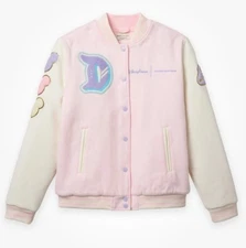 🔥 Disney Stoney Clover Lane Disneyland Logo Varsity Jacket Pink Size XL NEW