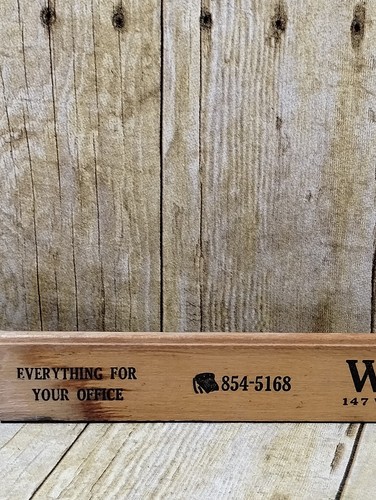 Righello Pubblicitario Vintage Legno Wagner's Cancelleria York Pa 12" - Foto 8 di 10