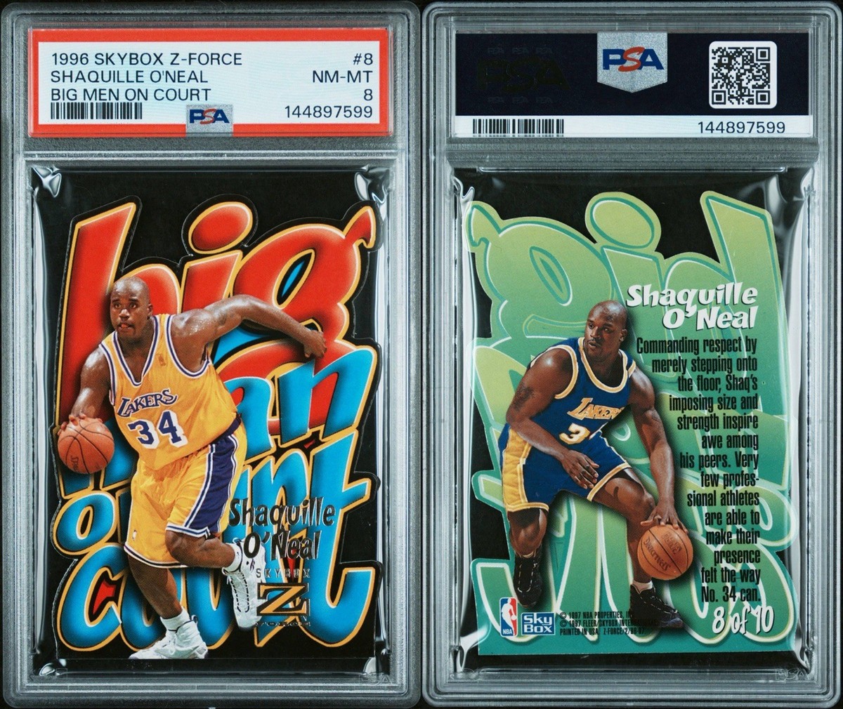 1996-97 Skybox Z Force - Big Men on Court Shaquille O'Neal #8 for