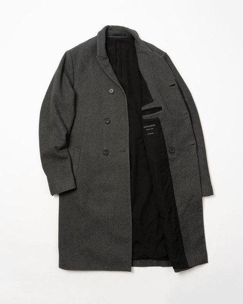 Men AllSaints Coat Grey Polyamide 36 / S / 44