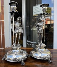 Kerzenleuchter Silber 800 oder Nachtw&auml;chter Figur 1860 - 1880 Punziert P&auml;rchen