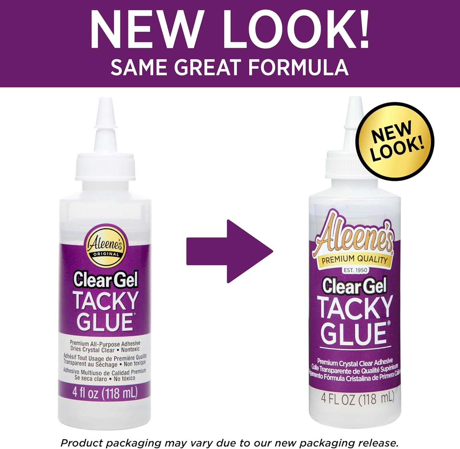 Aleene's Clear Gel Tacky Glue for Crafts, Nontoxic, Applies and Dries Clear, 4 f