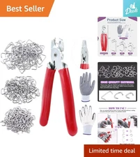 240Pcs Assorted Sizes Galvanized Hog Rings and Pliers - Perfect for Any Project