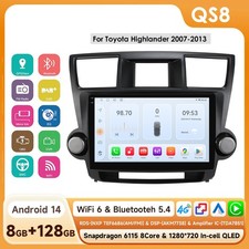 Carplay 8+128G Android 14 For Toyota Highlander 07-13 Car Stereo Radio GPS Wifi6