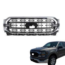 For 2021 2022 2023 Ford F-150 Truck XLT Sport Front Bumper Upper Grille Chrome