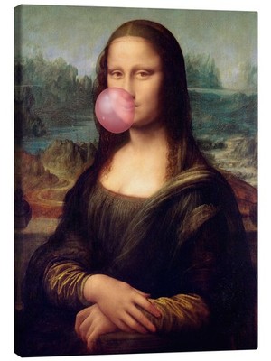 Leinwandbild Mona Lisa mit Kaugummi