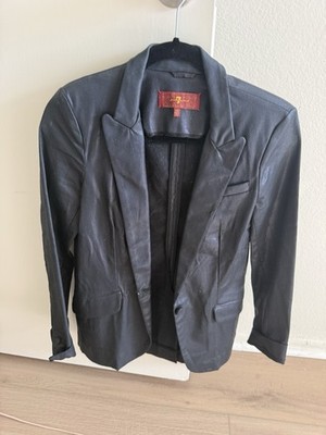 7 For All Mankind Black Single Breasted Blazer XS Button Closure Tailored