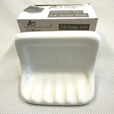 New In Box American Olean White Ceramic Tub Soap Dish Made In Mexico