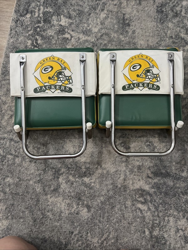 Vintage ‘93 Green Bay Packers Stadium  Seat  Folding Bleacher Set Of 2 - Ripped