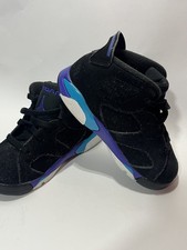 Nike Jordan 6 Retro TD Black/Bright Concord Aquatone Size 8c Youth/Baby