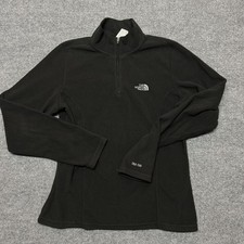 The North Face Pullover Womens Small Black TKA 100 Fleece 1/4 Zip Hiking Top