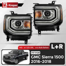 Pair Headlights For 2016-2018 GMC Sierra 1500 HID/Xenon W/ LED DRL Projector L+R