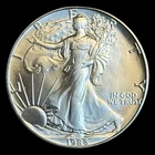 1988 3rd YEAR UNCIRCULATED 1oz AMERICAN SILVER EAGLE FRESH FROM TUBE