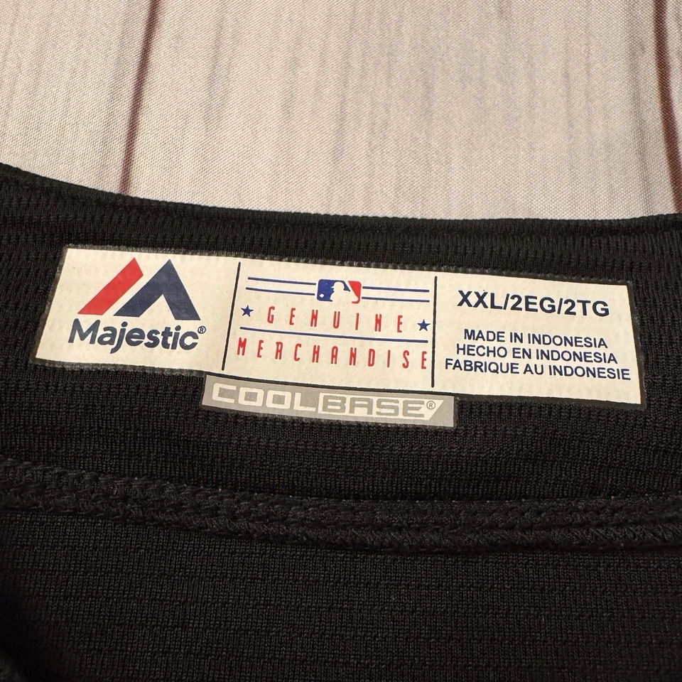 Cinturón Brandon de los Gigantes de San Francisco #9 Majestic Jersey Hombres 2XL Negro Cool Base MLB Foto 4 de 4