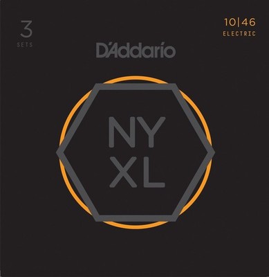 D'Addario Guitar Strings 3 Sets NYXL 1046 Electric Light Gauge 10-46