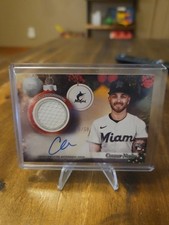 2025 Topps Holiday - Player Autograph Relics Connor Norby 33/50, Marlins RC!