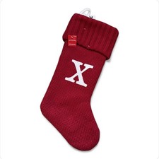 Target Letter X Red Knit Christmas Stocking Monogram Initial Wondershop NWT