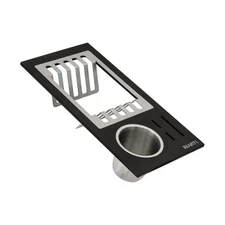 Ruvati Black Composite Dish Plate and Silverware Caddy Drying Rack for Workst...