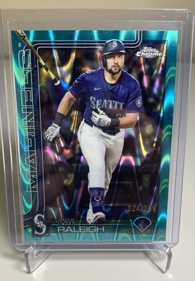 2025 Topps Chrome Update Series - Cal Raleigh #USC45 Teal Raywave Refractor /299