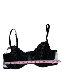 Studio La Perla Black Lace Balconette Bra Size 38C Sheer Underwired