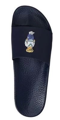 Polo Ralph Lauren Navy Blue PREPPY TENNIS BEAR Slide Sandals