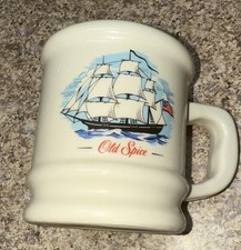 VTG Old Spice Shaving Mug Scuttle Cup "The Grand Turk" Ship Stars Stripes EUC