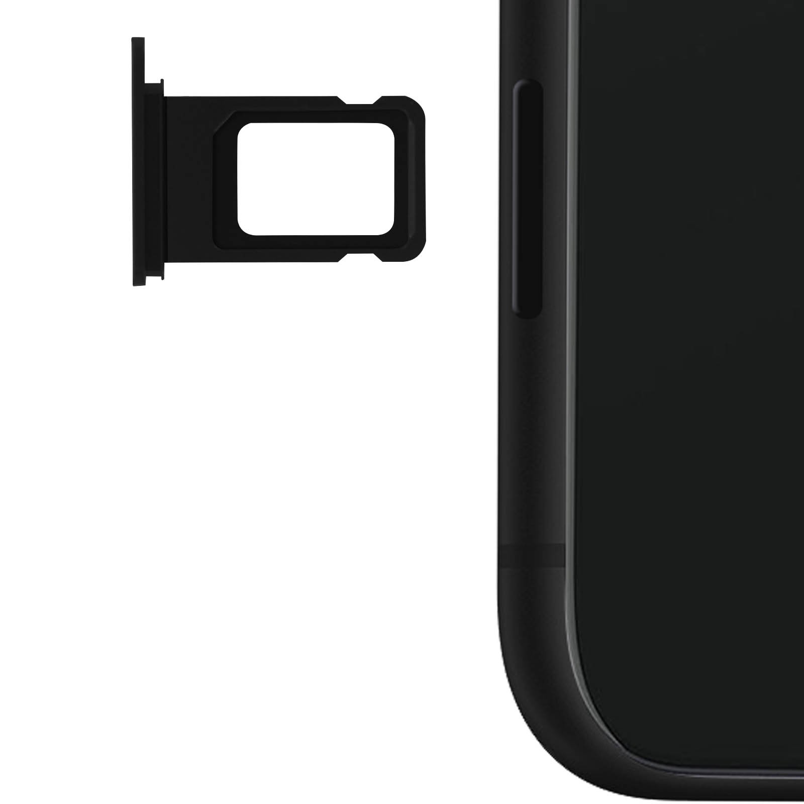 Support Nano SIM iPhone 11 Noir en aluminium haute précision
