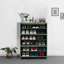 Shoe Storage Cabinet Bamboo Shoe Floor Storage Organizer Rack Shoes Organizer US