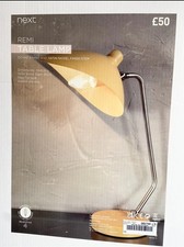 NEXT Remi Table Lamp Ochre Accent Shade Nickel Base £50 Home Decor Office Gift