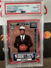 2025 Panini Draft Night * 1st Pro Card * Derik Queen Red /10 RC PSA 10 Pelicans