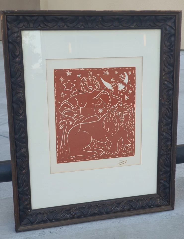 Impresión en madera original del zodiaco André Derain 1910 impresión fauvismo matisse firmada Foto 4 de 4