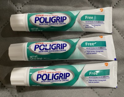 3 Tubes Of Poligrip Denture Adhesive Cream