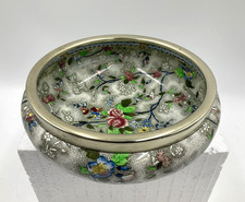 Royal Coronaware Hancock & Sons Rosetta shallow chintz bowl EPNS silver rim J10
