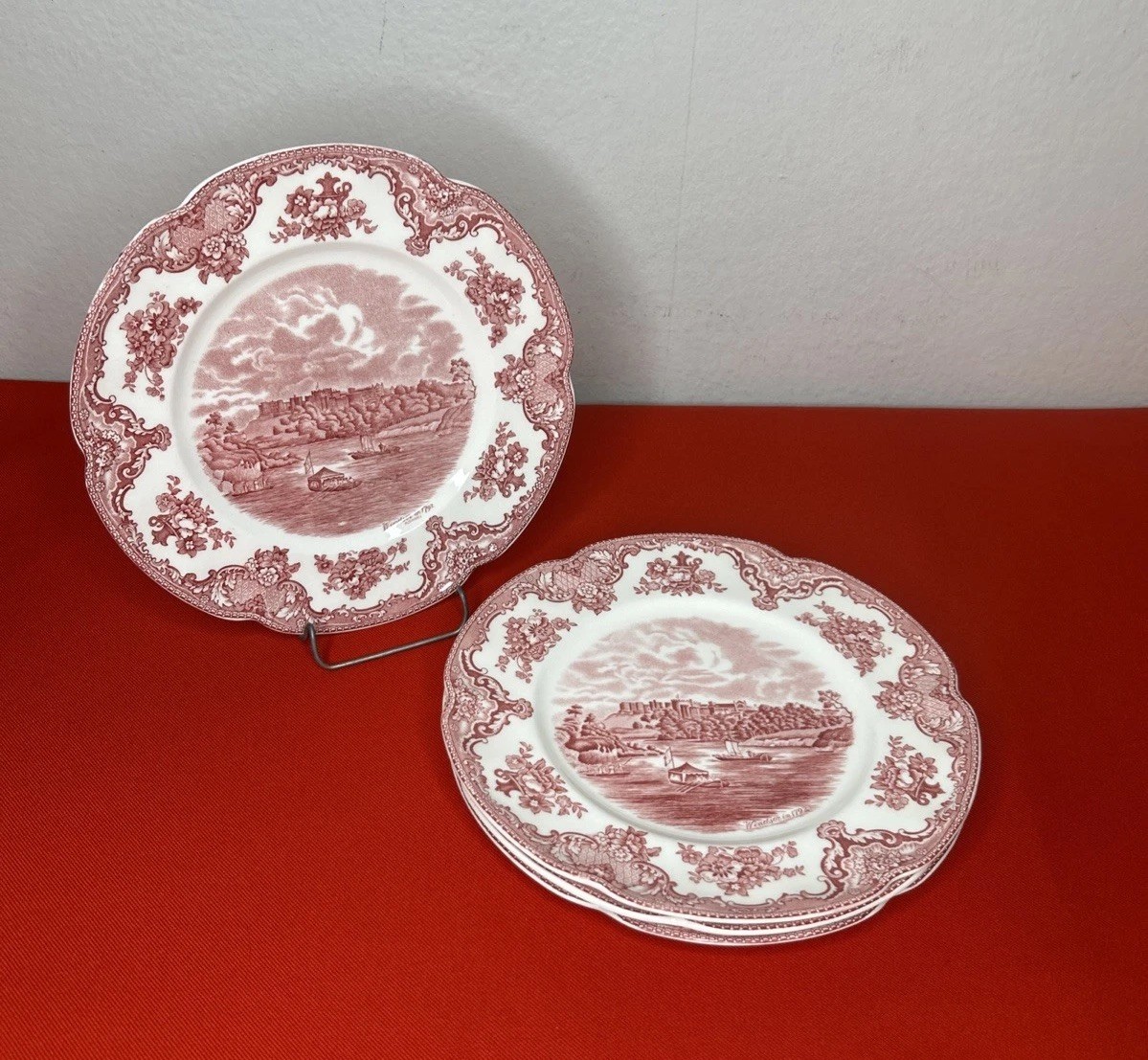 Johnson Brothers Old Britain Castles Pink Luncheon Plates Set Of 4