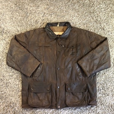 BARBOUR Bushman Brown Wachsjacke Herren Brown Field Coat - Gr. XL Vintage Rare