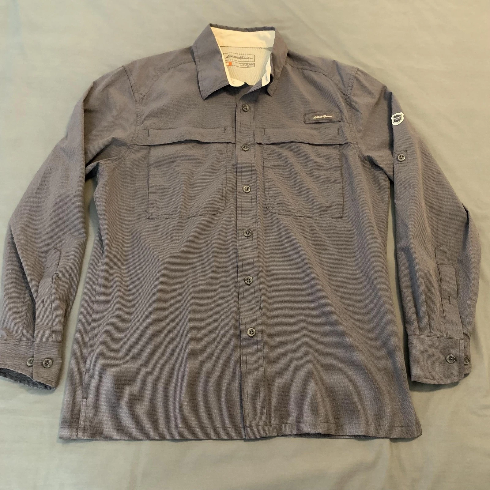 Eddie Bauer Shirt Mens Medium Gray Long Sleeve Button Front Outdoor Hiking
Opens in a new window or
