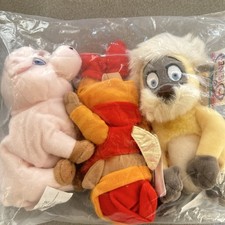 Black Cauldron Gurgi Hen Wen Fairfolk Disney Store Bean Bag 8" Plush Set of 3