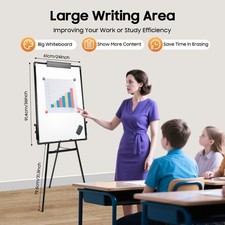 Magnetic Dry Erase Board with Stand Tripod Whiteboard Easel Adjustable Height