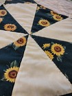 Vintage Handmade Patchwork Quilt Sunflower's LG. 90"-82" Hand Quilted Beautiful — photo 7