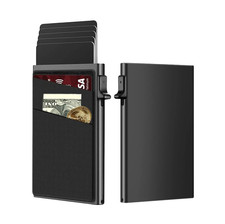 1pc RFID Aluminum Card Holder Minimalist Anti Theft Smart Wallet Case - NEW
