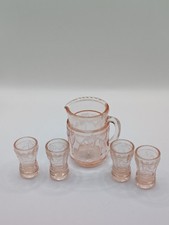 Vintage Moser Children  s Pink Glass Pitcher And Glasses Set Of 5