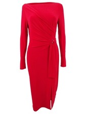 Lauren by Ralph Lauren Women's Buckled Wrap Dress (10, Parlor Red)