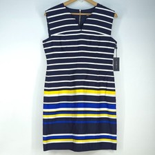 Tommy Hilfiger Striped Sheath Dress Women 14 Nautical Professional Corporate NWT