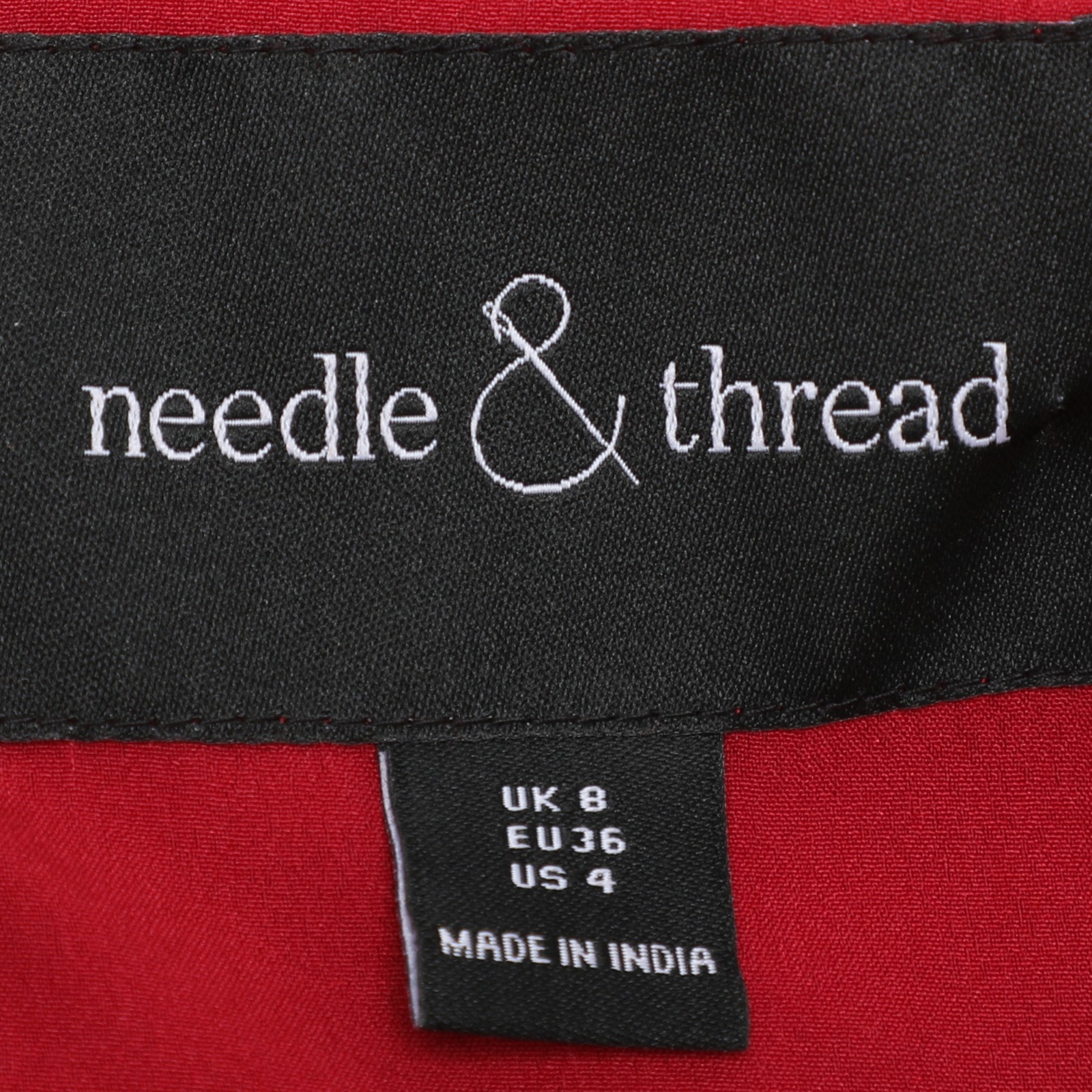 Needle & Thread Red Mesh Embroidered Liliy Bloom Mini Dress S