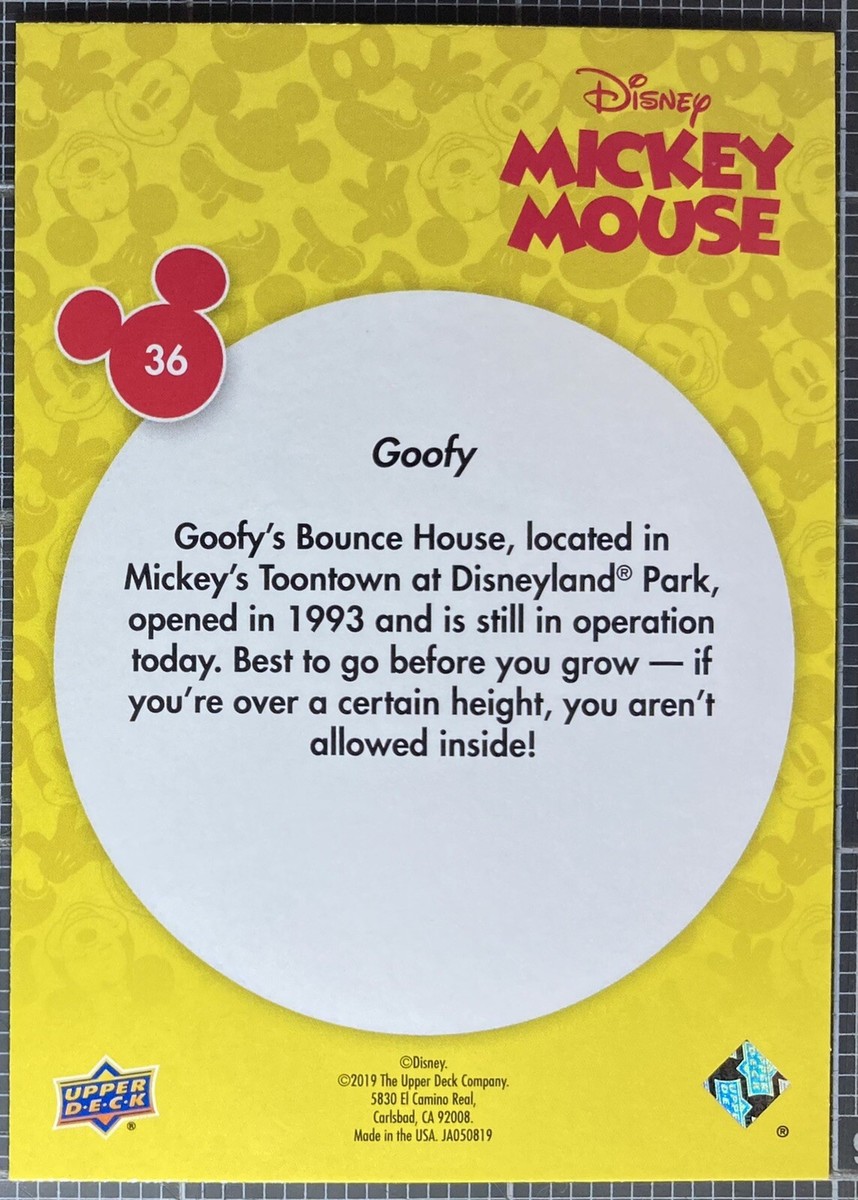 2019 Upper Deck Disney's Mickey Mouse #36 GOOFY in Toploader 2019 Upper Deck Disney's Mickey Mouse #36 GOOFY in Toploader